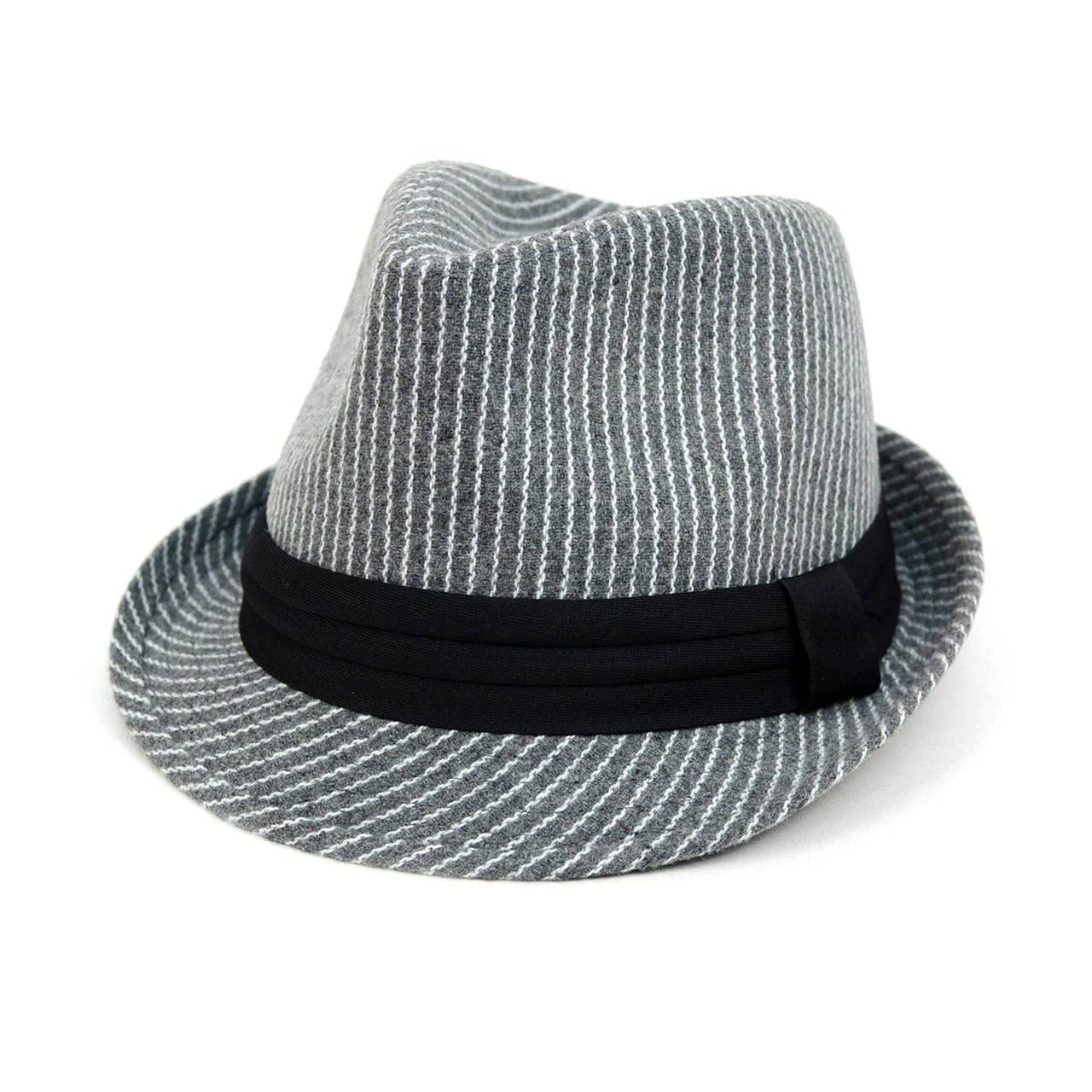 Grey white and black weaved hat