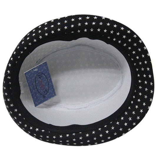 Star Print Hip Hop Belt Buckle Fedora Hat
