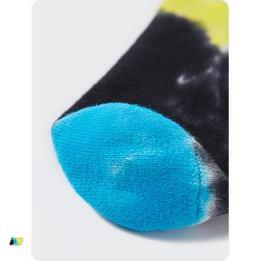 INFLATION Cool Socks For Men Street Style Multicolor Tie Dye Socks With Embroidery All-match Sport Socks Unisex