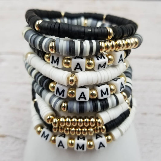 Mama Stretch Heishi Bracelet -9 Pcs Set