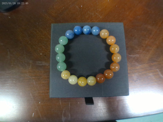 Multicolour round beaded bracelet