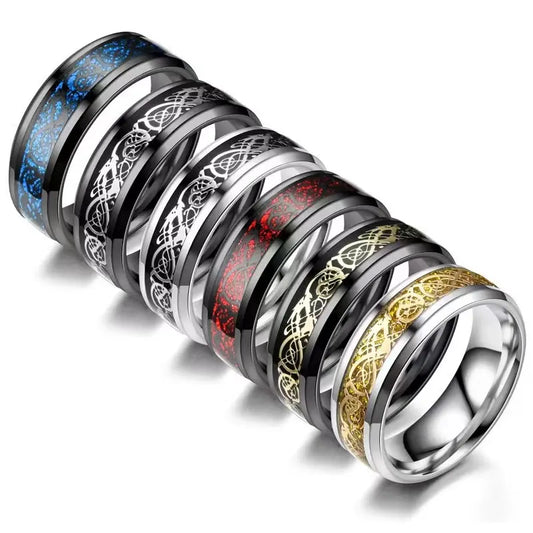 Stainless Steel Men's Dragon Ring