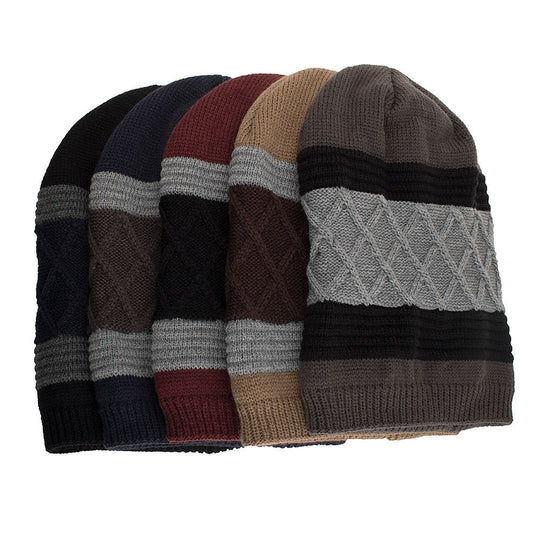New Velvet Clip Diamond Pullover Knitted Wool Hat